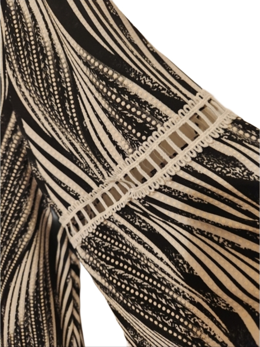 Abstract Boho Blouse - Black & Ivory - Picture 2 of 3